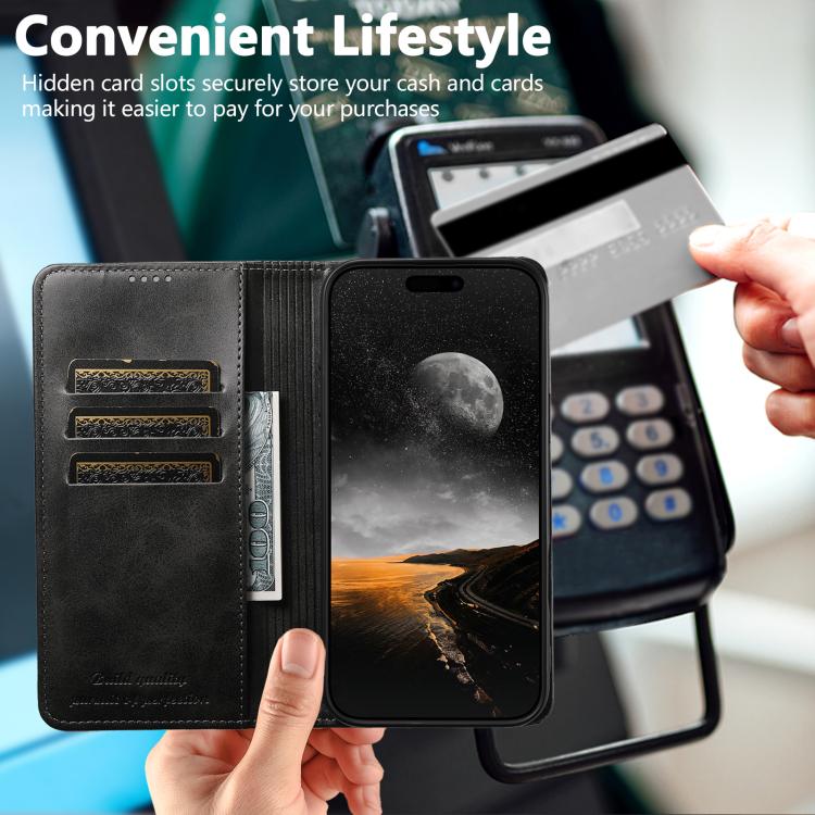 Suteni Calf Texture Horizontal Flip Leather Phone Case, For iPhone 18 Pro, For iPhone 18 Pro Max, For iPhone 17 Pro Max, For iPhone 17 Pro, For iPhone 17, For iPhone Air