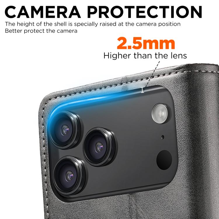 Suteni Calf Texture Horizontal Flip Leather Phone Case, For iPhone 18 Pro, For iPhone 18 Pro Max, For iPhone 17 Pro Max, For iPhone 17 Pro, For iPhone 17, For iPhone Air