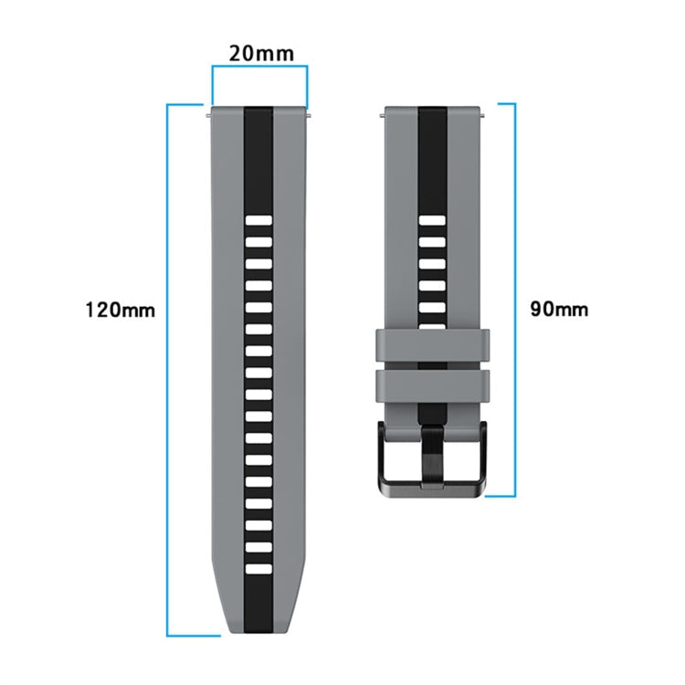 20mm Two-Color Sports Silicone Watch Band, For Amazfit Active