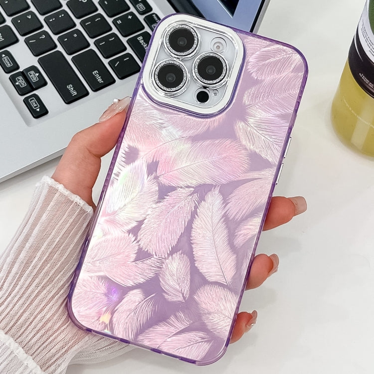 Plating Glitter Texture TPU Phone Case with Lens Film, For iPhone 16 Pro
