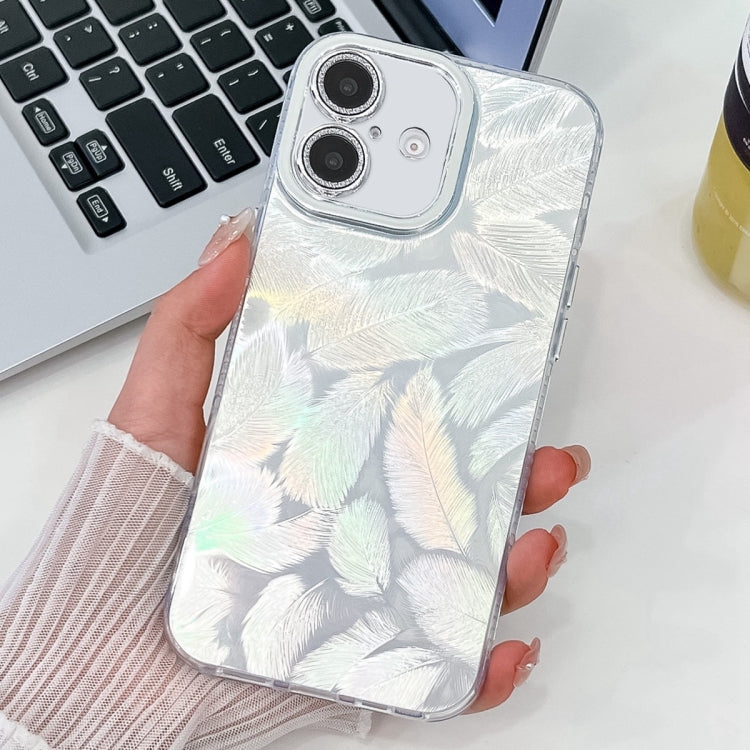 Plating Glitter Texture TPU Phone Case with Lens Film, For iPhone 16 Plus