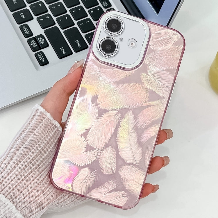 Plating Glitter Texture TPU Phone Case with Lens Film, For iPhone 16