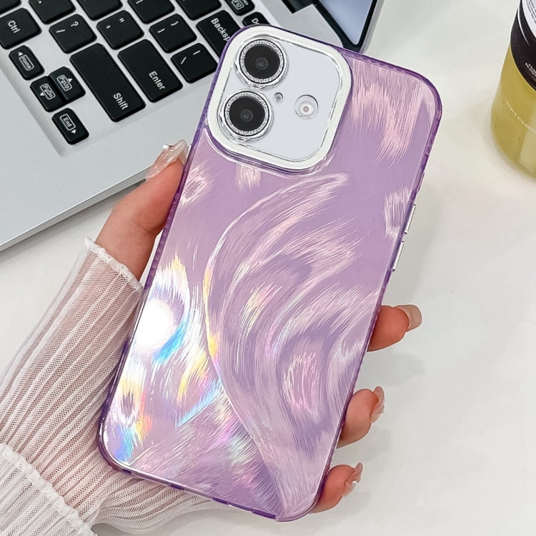 Plating Glitter Texture TPU Phone Case with Lens Film, For iPhone 16