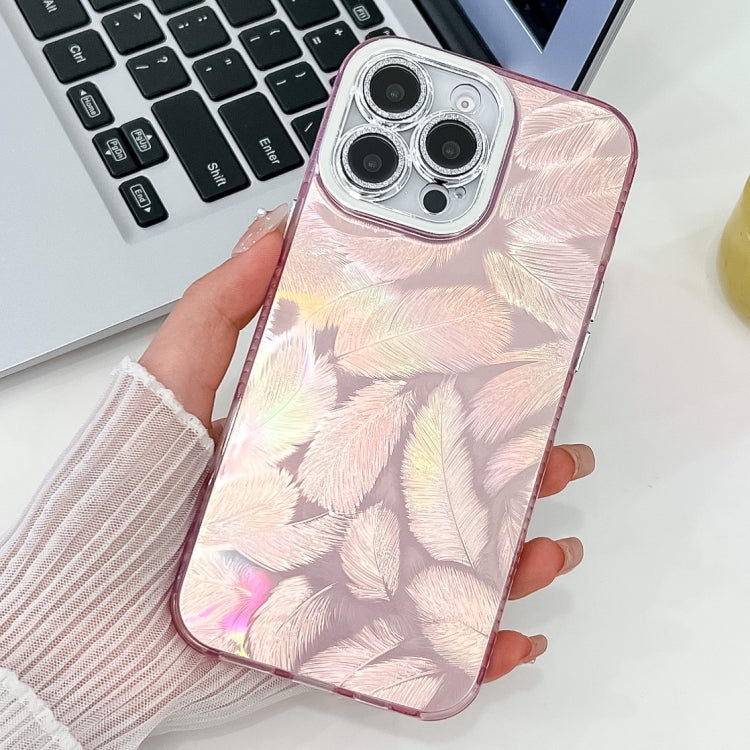 Plating Glitter Texture TPU Phone Case with Lens Film, For iPhone 15 Pro