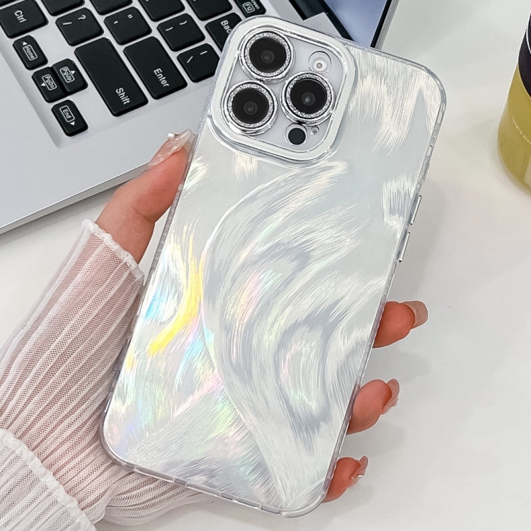 Plating Glitter Texture TPU Phone Case with Lens Film, For iPhone 15 Pro