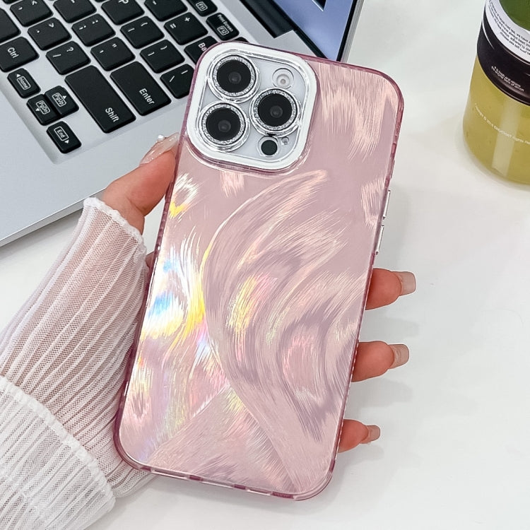 Plating Glitter Texture TPU Phone Case with Lens Film, For iPhone 15 Pro