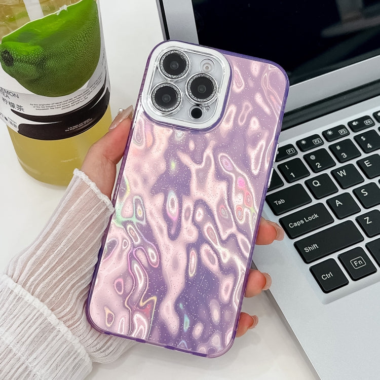Plating Glitter Texture TPU Phone Case with Lens Film, For iPhone 15 Pro