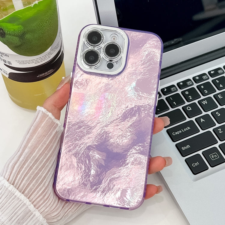 Plating Glitter Texture TPU Phone Case with Lens Film, For iPhone 15 Pro