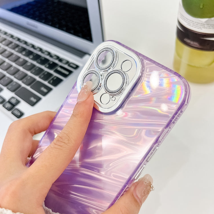 Plating Glitter Texture TPU Phone Case with Lens Film, For iPhone 14 Pro