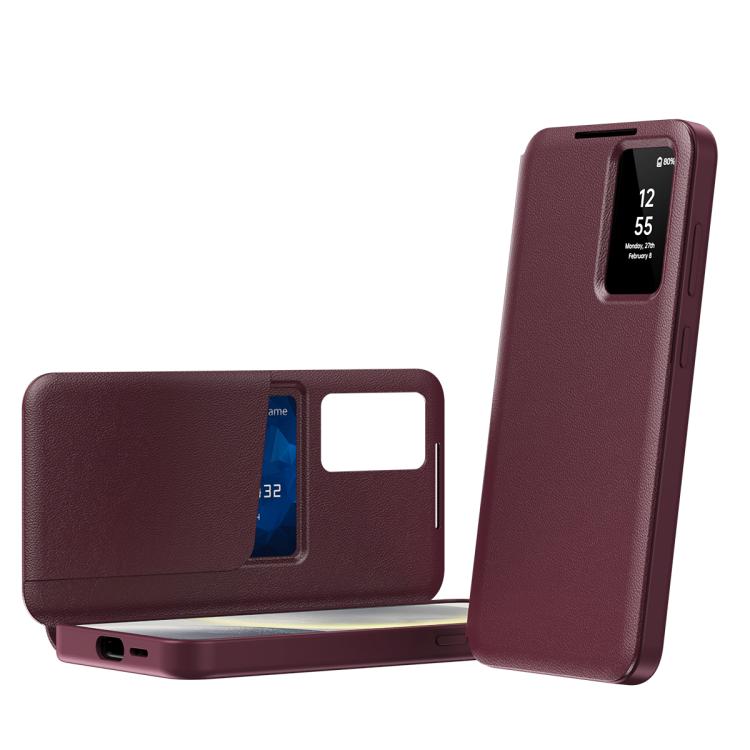 Samsung Galaxy S24 Ultra / S24+ / S24 / S23 FE Smart View Leather Case with Card Slot