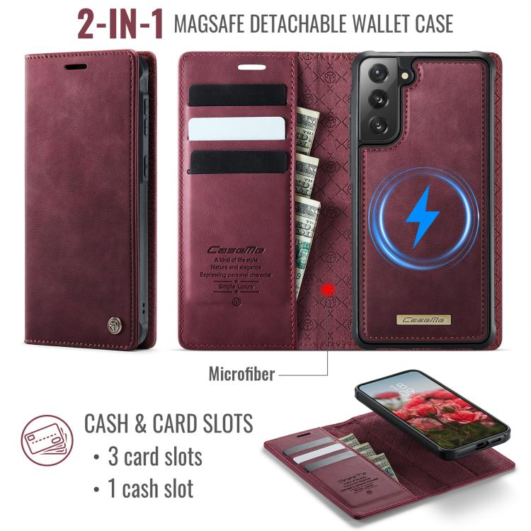 CaseMe C49 Magnetic RFID Blocking Detachable Wallet Leather Phone Case, For Samsung Galaxy S21 5G, For Samsung Galaxy S21+ 5G, For Samsung Galaxy S21 Ultra 5G, For Samsung Galaxy S20 Ultra