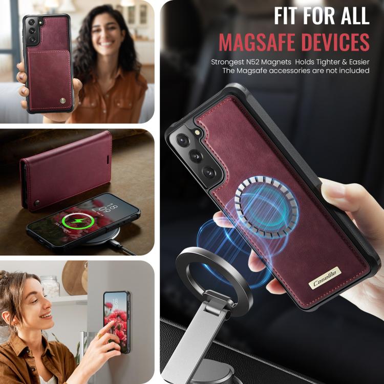 CaseMe C49 Magnetic RFID Blocking Detachable Wallet Leather Phone Case, For Samsung Galaxy S21 5G, For Samsung Galaxy S21+ 5G, For Samsung Galaxy S21 Ultra 5G, For Samsung Galaxy S20 Ultra