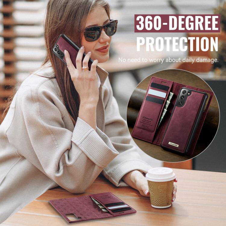 CaseMe C49 Magnetic RFID Blocking Detachable Wallet Leather Phone Case, For Samsung Galaxy S21 5G, For Samsung Galaxy S21+ 5G, For Samsung Galaxy S21 Ultra 5G, For Samsung Galaxy S20 Ultra