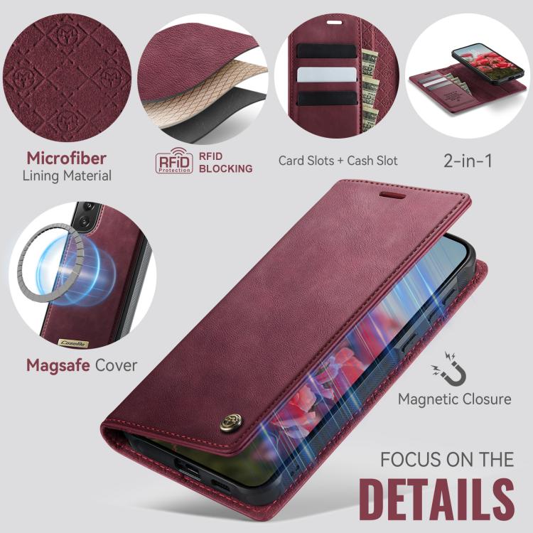 CaseMe C49 Magnetic RFID Blocking Detachable Wallet Leather Phone Case, For Samsung Galaxy S21 5G, For Samsung Galaxy S21+ 5G, For Samsung Galaxy S21 Ultra 5G, For Samsung Galaxy S20 Ultra