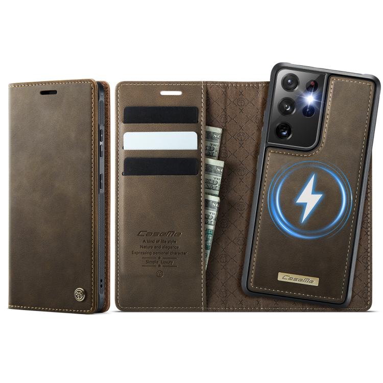 CaseMe C49 Magnetic RFID Blocking Detachable Wallet Leather Phone Case, For Samsung Galaxy S21 5G, For Samsung Galaxy S21+ 5G, For Samsung Galaxy S21 Ultra 5G, For Samsung Galaxy S20 Ultra
