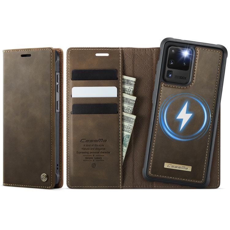 CaseMe C49 Magnetic RFID Blocking Detachable Wallet Leather Phone Case, For Samsung Galaxy S21 5G, For Samsung Galaxy S21+ 5G, For Samsung Galaxy S21 Ultra 5G, For Samsung Galaxy S20 Ultra