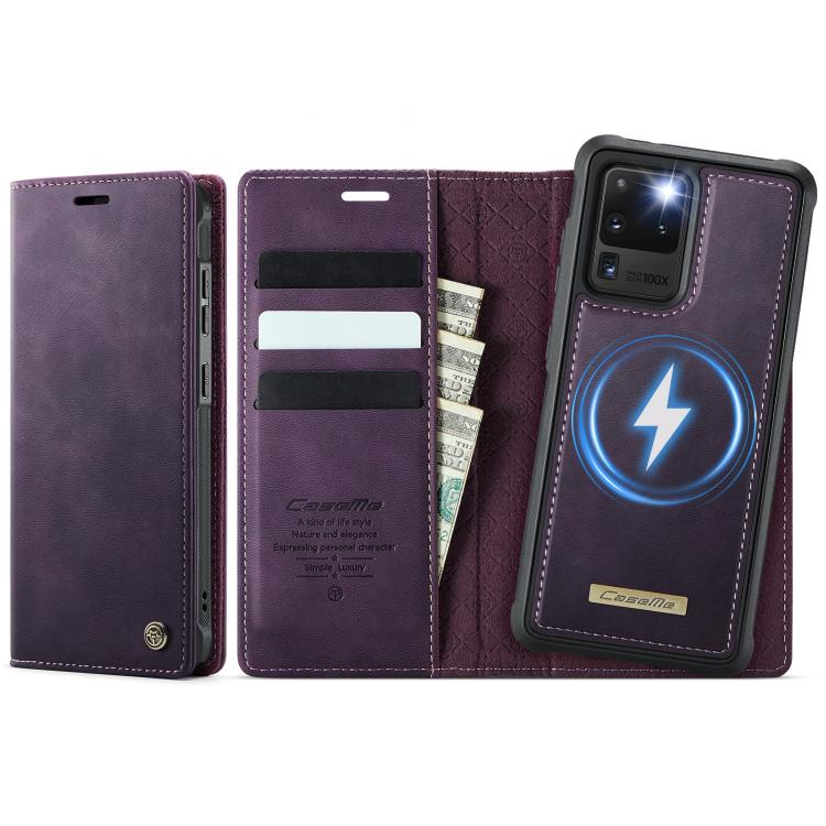 CaseMe C49 Magnetic RFID Blocking Detachable Wallet Leather Phone Case, For Samsung Galaxy S21 5G, For Samsung Galaxy S21+ 5G, For Samsung Galaxy S21 Ultra 5G, For Samsung Galaxy S20 Ultra