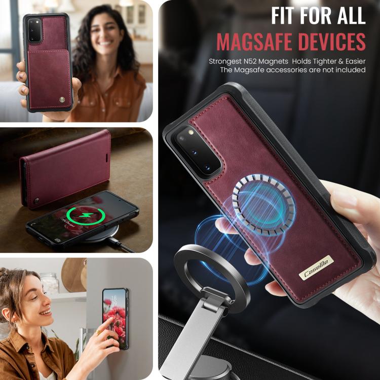 CaseMe C49 Magnetic RFID Blocking Detachable Wallet Leather Phone Case, For Samsung Galaxy S20, For Samsung Galaxy S20+, For Samsung Galaxy A17, For Samsung Galaxy S24 / S25