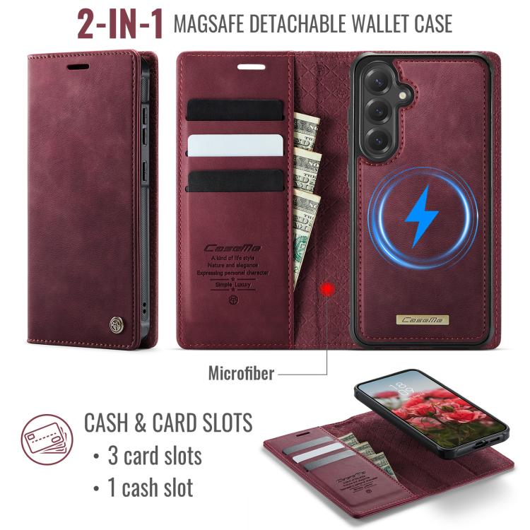 CaseMe C49 Magnetic RFID Blocking Detachable Wallet Leather Phone Case, For Samsung Galaxy S24+ / S25+, For Samsung Galaxy A14 5G / M44, For Samsung Galaxy A55 / A35 5G, For Samsung Galaxy A13 / A04s