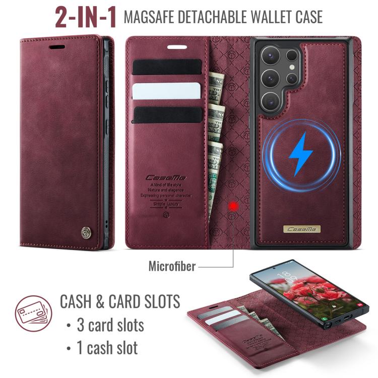CaseMe C49 Magnetic RFID Blocking Detachable Wallet Leather Phone Case, For Samsung Galaxy S25 Ultra 5G, For Samsung Galaxy A16 5G, For Samsung Galaxy S24 FE 5G, For Samsung Galaxy S24 Ultra 5G