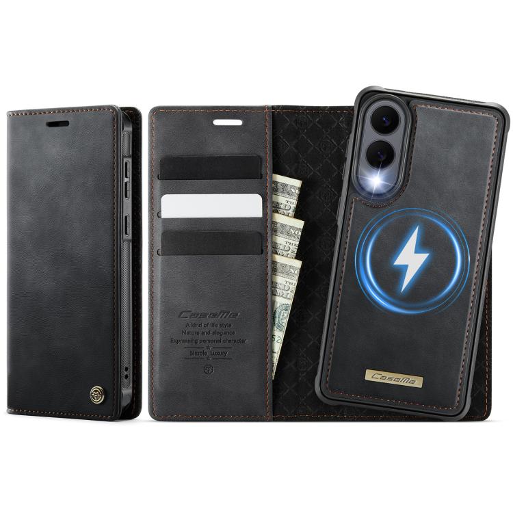 CaseMe C49 Magnetic RFID Blocking Detachable Wallet Leather Phone Case, For Samsung Galaxy A57 5G, For Galaxy S25 FE, For Samsung Galaxy S25 Edge 5G, For Samsung Galaxy A56 5G