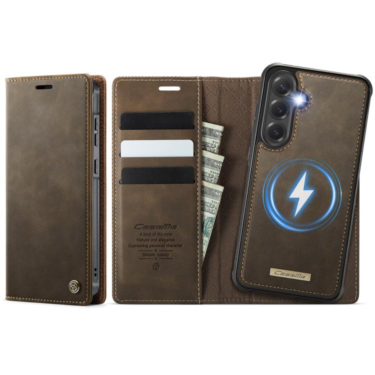 CaseMe C49 Magnetic RFID Blocking Detachable Wallet Leather Phone Case, For Samsung Galaxy A57 5G, For Galaxy S25 FE, For Samsung Galaxy S25 Edge 5G, For Samsung Galaxy A56 5G