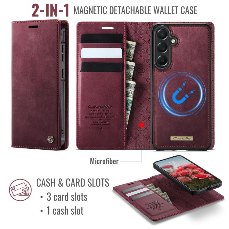 CaseMe C49 Magnetic RFID Blocking Detachable Wallet Leather Phone Case, For Samsung Galaxy A57 5G, For Galaxy S25 FE, For Samsung Galaxy S25 Edge 5G, For Samsung Galaxy A56 5G