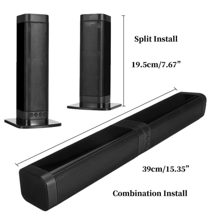 BKS-33 5.0 TV Home Wireless Soundbar, unterstützt TF, abnehmbar und koppelbar, 3D-Stereo-Effekt