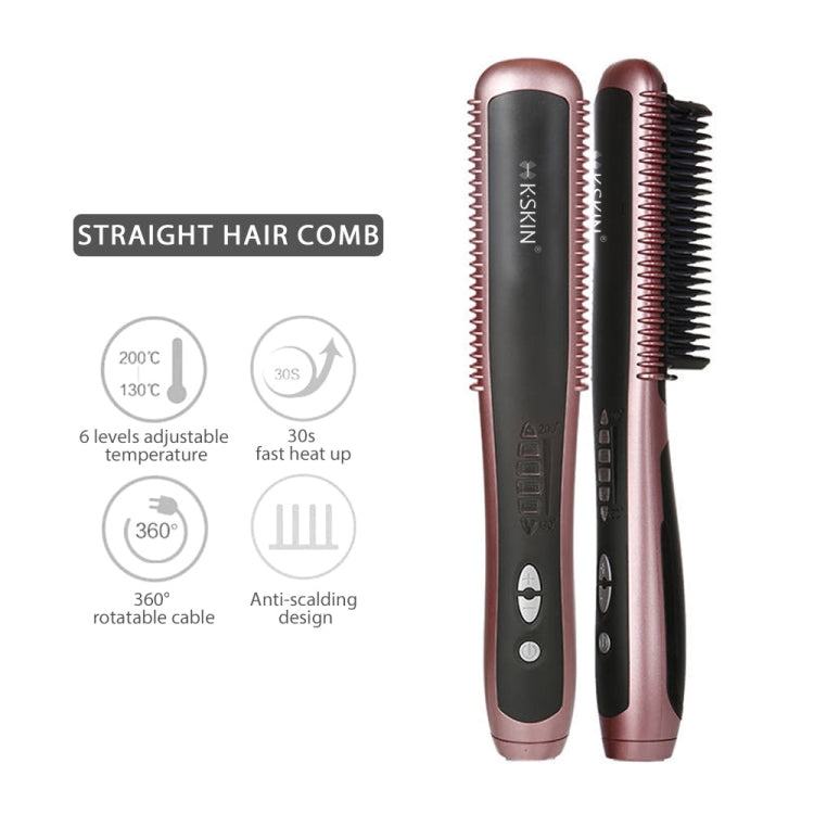 K-SKIN KD388A Electric Ceramic Hair Straightener Combs PTC Heating Hair Care Styling Comb Auto Massager Straightening Lrons