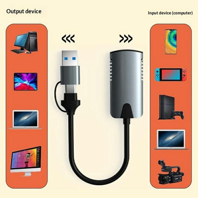 HU-04A 1080P 60Hz HDMI-zu-Typ-C / USB 2-in-1 Video-Capture-Karte, HU-04A