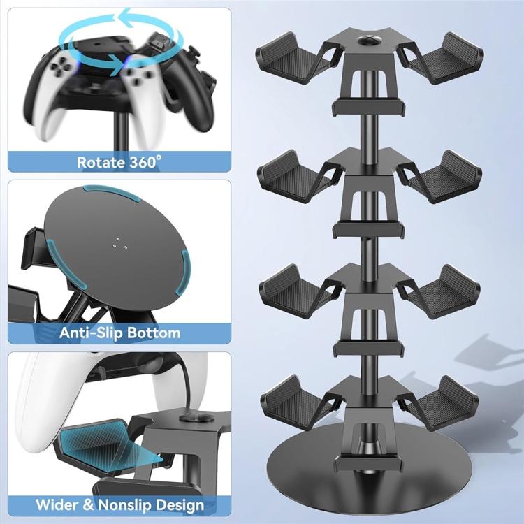 Für MicroSoft XBOX / Sony PS5 / Nintendo Switch 360 Grad drehbarer 4-stöckiger Gamecontroller-Ständer