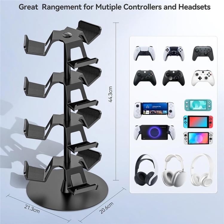 Für MicroSoft XBOX / Sony PS5 / Nintendo Switch 360 Grad drehbarer 4-stöckiger Gamecontroller-Ständer