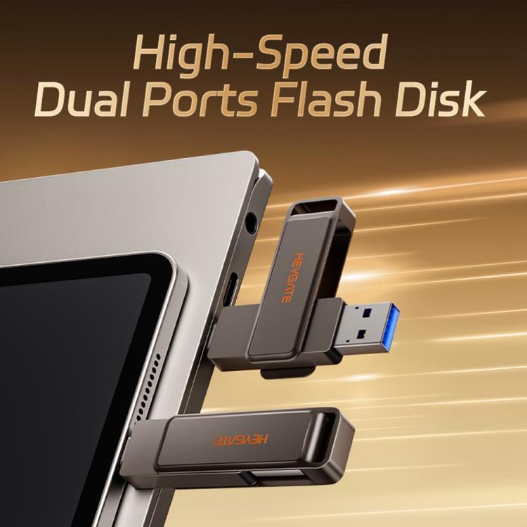 HEYGATE L1 Flash-Laufwerk 2-in-1 USB-A + USB-C / Typ-C High-Speed Speicherstick, 32 GB, 64 GB, 128 GB, 256 GB