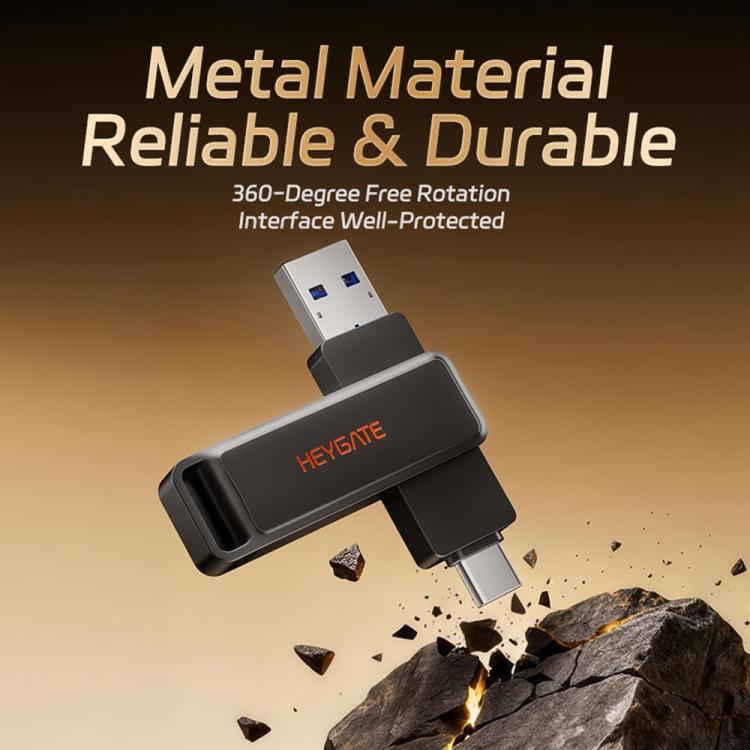 HEYGATE L1 Flash-Laufwerk 2-in-1 USB-A + USB-C / Typ-C High-Speed Speicherstick, 32 GB, 64 GB, 128 GB, 256 GB