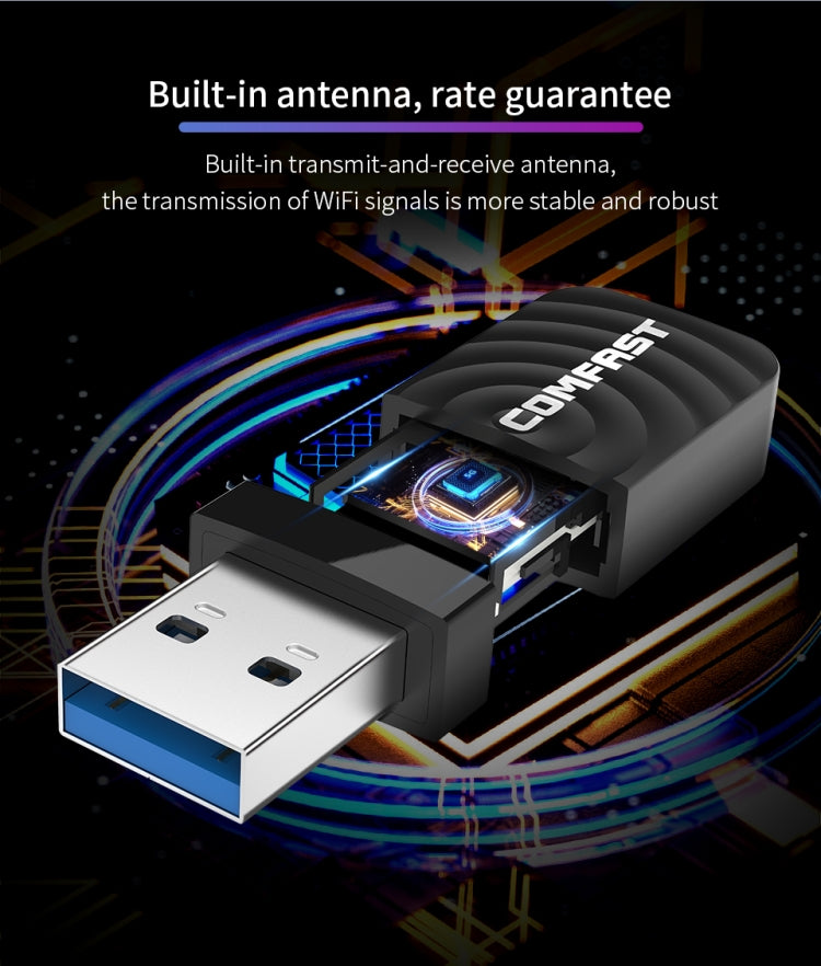 COMFAST CF-812AC USB-WLAN-Adapter – 1300 Mbit/s WLAN-Netzwerk-USB-WLAN-Adapter, CF-812AC
