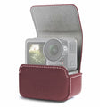 Waterproof Mini Leather Case Storage Carrying Box for DJI OSMO Action / GoPro / SJCAM / Xiaomi Mi Jia(Coffee)