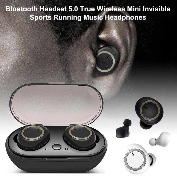 TWS-A1 Bluetooth-Headset 5.0 True Wireless Mini unsichtbare Sport-Lauf-Musik-Ohrhörer mit Ladebox und Mikrofon