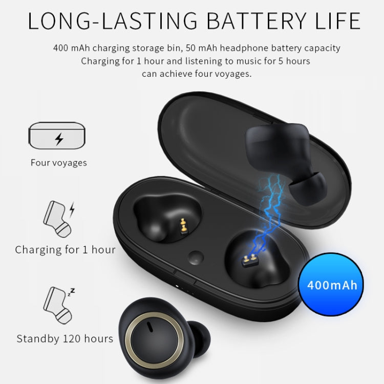 TWS-A1 Bluetooth-Headset 5.0 True Wireless Mini unsichtbare Sport-Lauf-Musik-Ohrhörer mit Ladebox und Mikrofon
