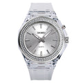 SkMEI 1553 Women LED Color Light Transparent Waterproof Watch Inlaid With Water Drill