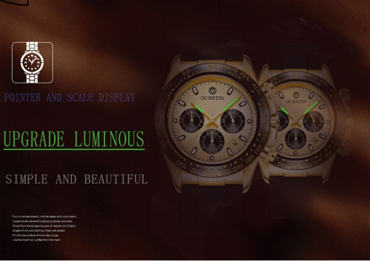 OCHSTIN 6103 Multi Function Quartz Watch Silicone Watch Band Sports Luminous Waterproof Watch