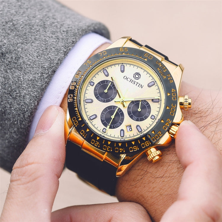 OCHSTIN 6103 Multi Function Quartz Watch Silicone Watch Band Sports Luminous Waterproof Watch