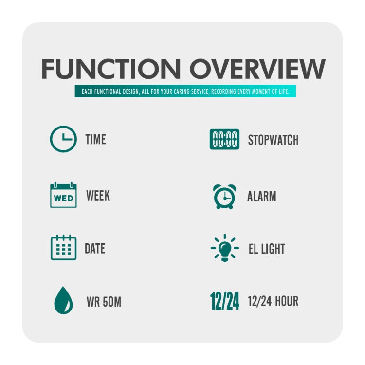 Skmei 1608 Multi-Function Student Electronic Watch Waterproof Timing Silicone Sports Watch