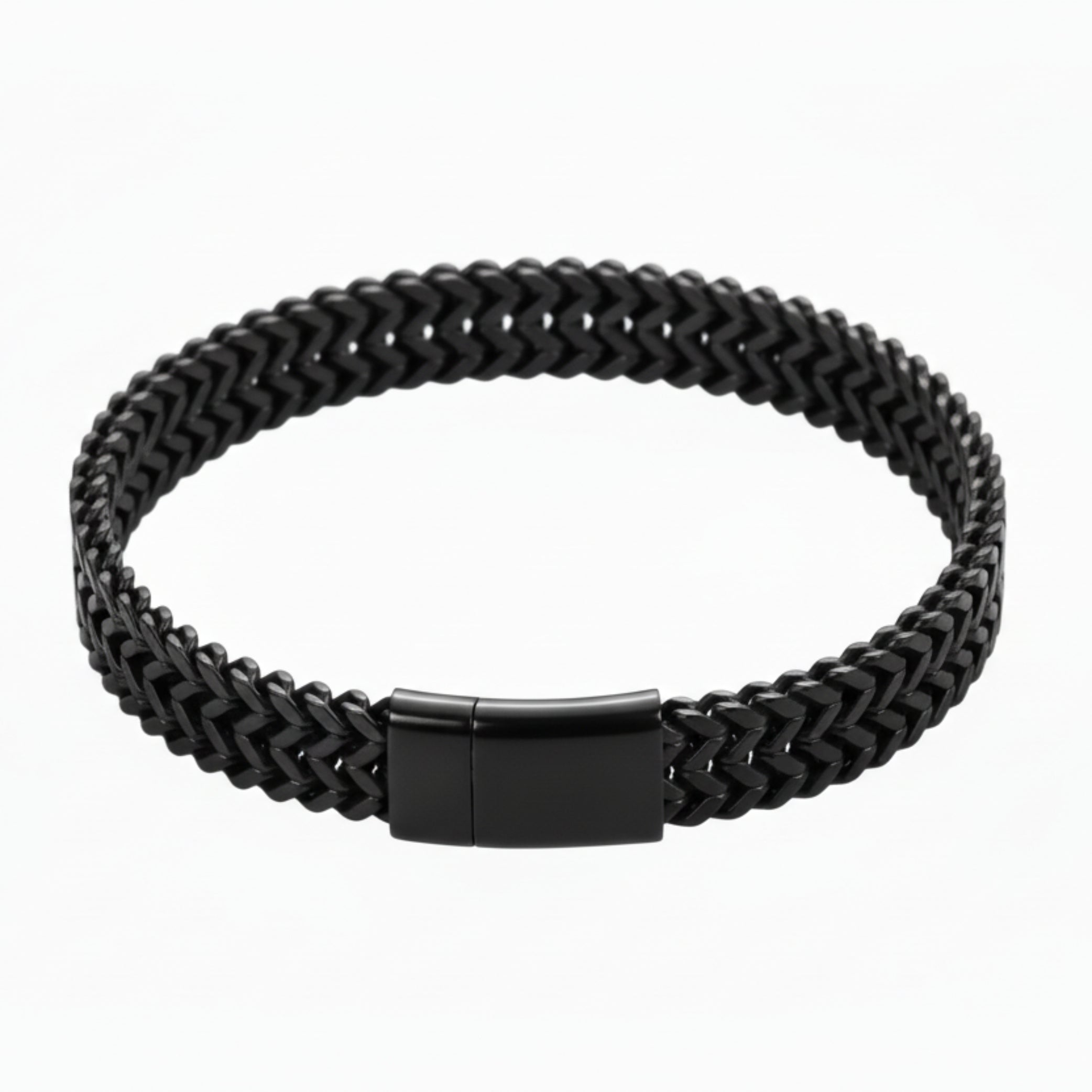 Double Layer Cuban Chain Bracelet – 10mm Black Stainless Steel, Heavy 45g Men’s Fashion Jewelry