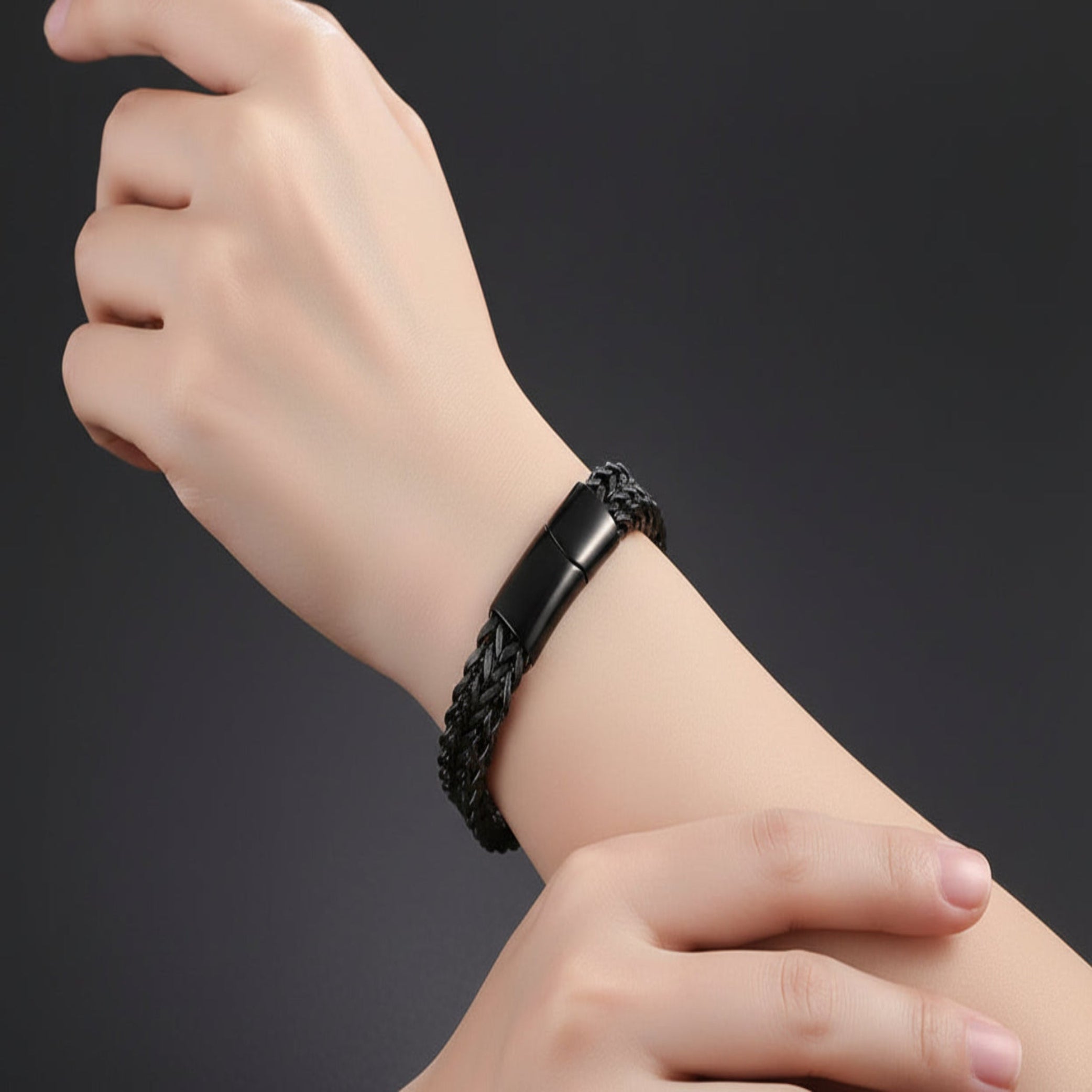 Double Layer Cuban Chain Bracelet – 10mm Black Stainless Steel, Heavy 45g Men’s Fashion Jewelry
