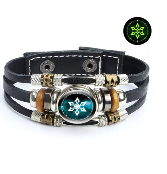 men's Luminous Genshin Impact Leather Bracelet