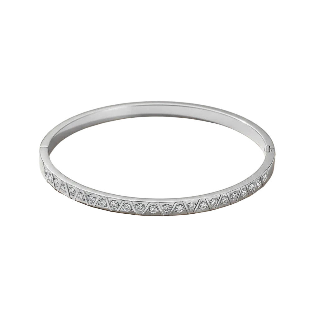 Rose Gold/Silver Butterfly Jade Bangle in Stainless Steel