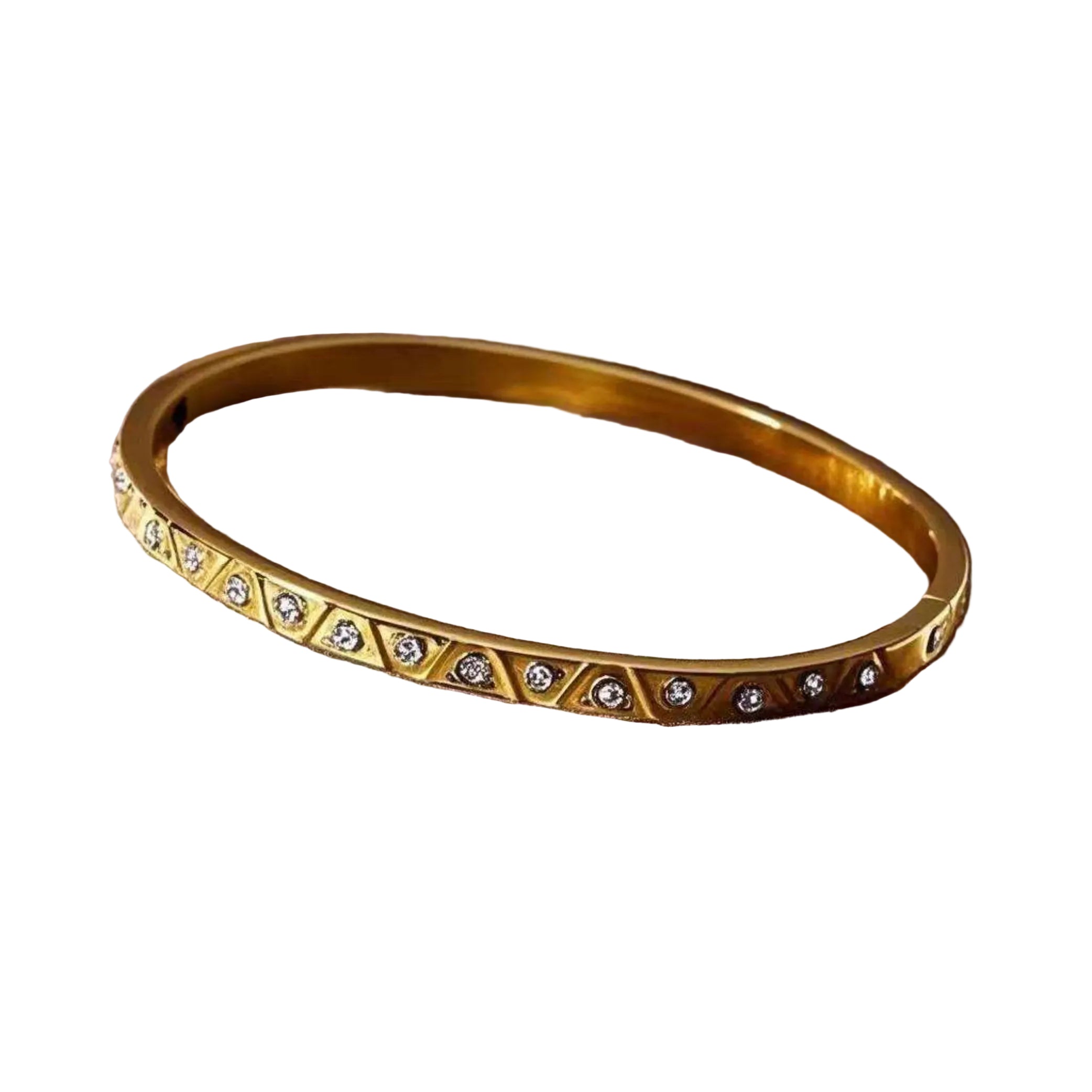 Rose Gold/Silver Butterfly Jade Bangle in Stainless Steel