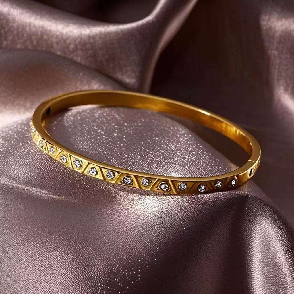 Rose Gold/Silver Butterfly Jade Bangle in Stainless Steel