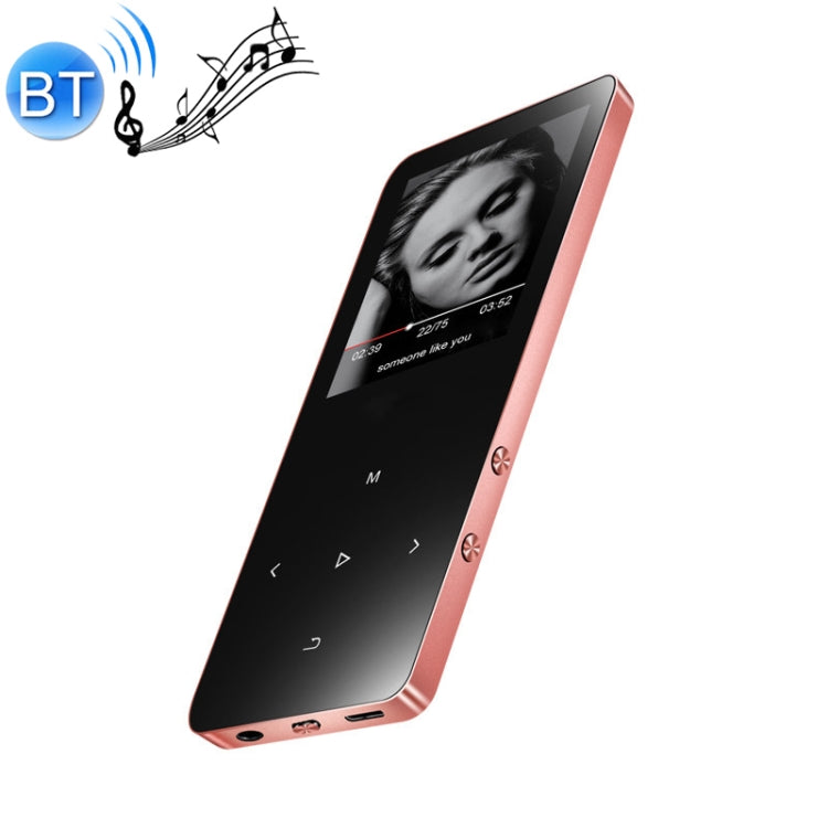 1,8-Zoll-Touchscreen-MP3-MP4-HiFi-Musik-Player aus Metall mit Bluetooth, Roségold, Schwarz