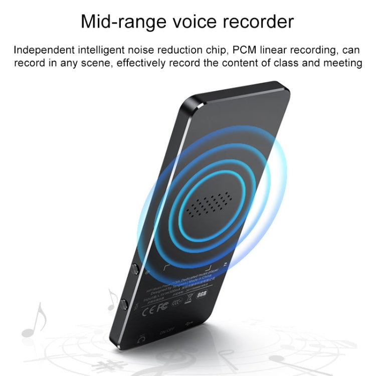 X2 16GB 1,8 Zoll Touchscreen Metall Bluetooth MP3 MP4 Hi-Fi Sound Musik-Player (Schwarz)